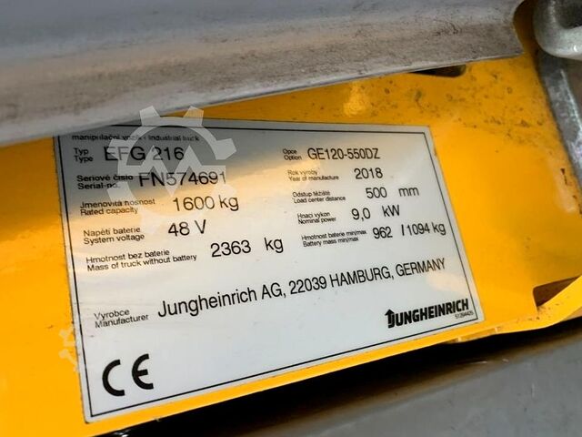 Elektro 3 Rad-Stapler Jungheinrich EFG216