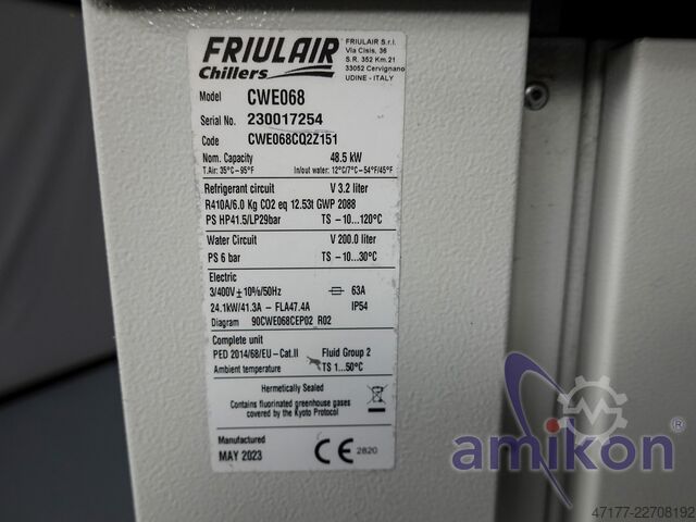 8,5 kW R410A Baujahr 2023 Friulair CWE068 Kaltwassersatz Chiller