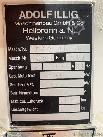 Blisterverpackungsmaschine ILLIG HSA 50RD