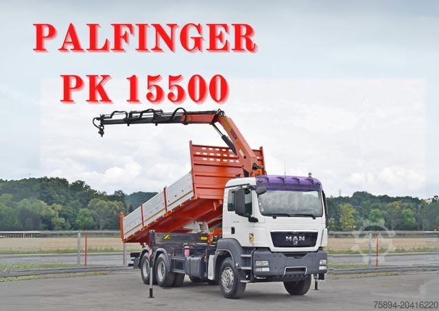 Truck mounted crane MAN TGS 33.360*KIPPER 6,40m *PK 15500 * 6x4