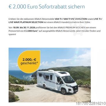 Teilintegriertes Wohnmobil Knaus L!VE TI 650 MEG Platinum Selection TraumMobil*160*Autom*L-Sitz