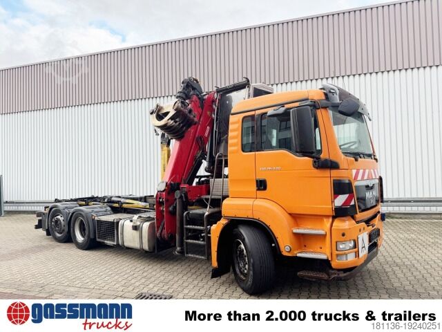 Roll-off tipper truck MAN TGS 26.440 6x2-4 BL, Lenk-/Liftachse, Krankabine,