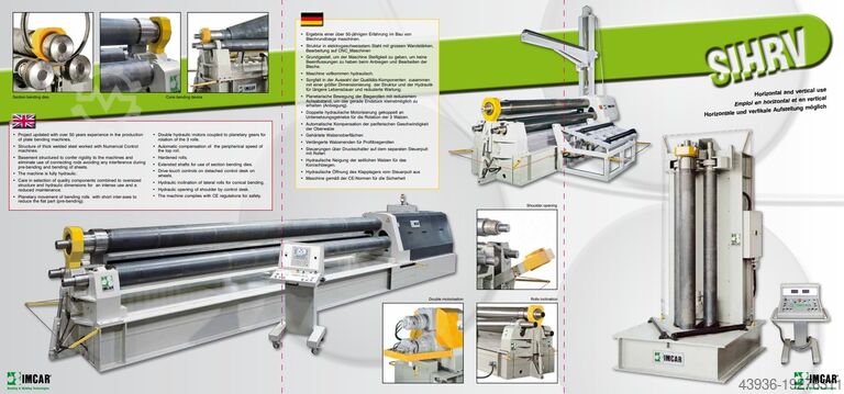 Round bending machine 3100 x 23 mm IMCAR SIHR