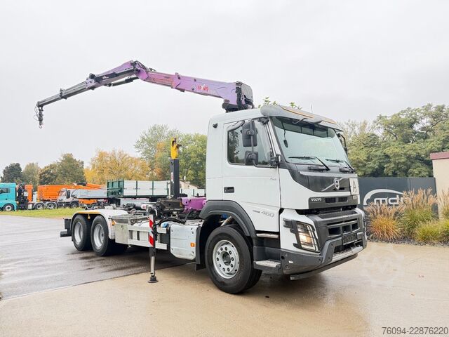 Autokran VOLVO FMX 460 6x4 liftachse Abrollkipper KRAN 13m FUNK