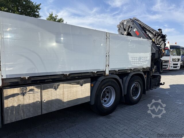 LKW mit Pritsche (offen) MAN TGX 26.480 6X2 Hiab 422 + Jib + Winde