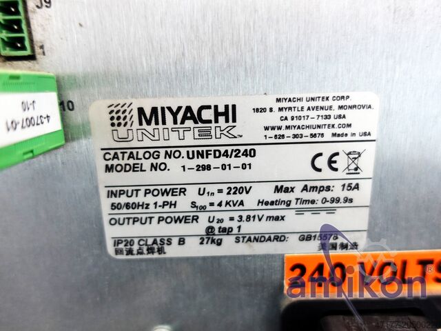 Widerstandsschweißgerät + Absauganlage Miyachi Unitek UNFD4/240 + BOFA V200