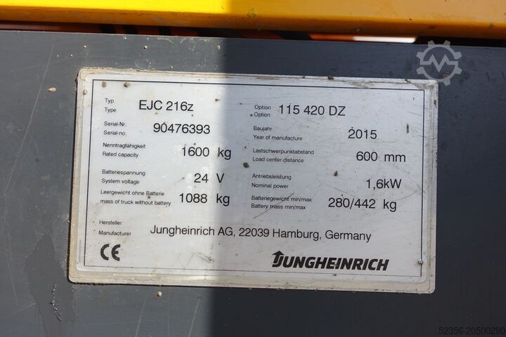 Pallet stacker Jungheinrich EJC 216z Triplex Elektro Hochhubwagen