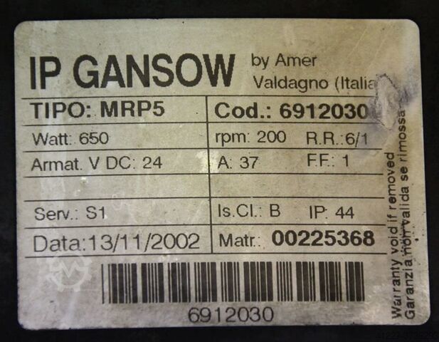 Electric motor 24 V Gansow MRP5