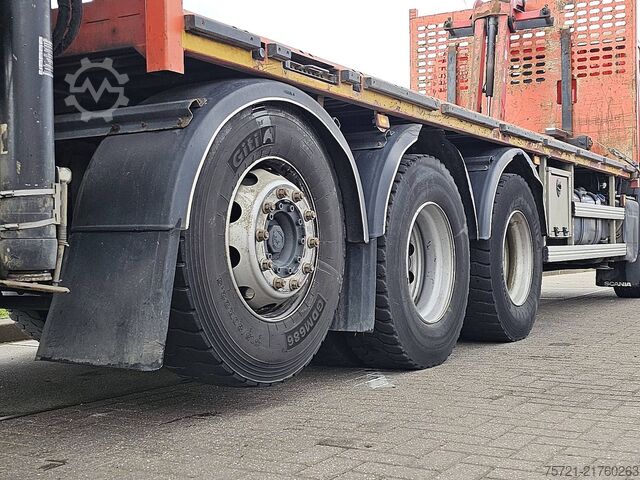 Platform trailer SCANIA P410 HIAB 258EP5