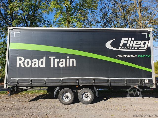 Tandem platform trailer Fliegl TPS 118 Durchladeanhänger 7,3 Meter