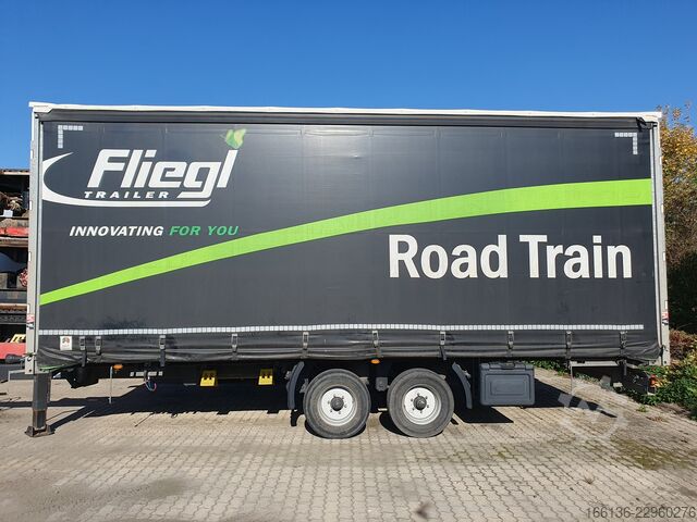 Tandem platform trailer Fliegl TPS 118 Durchladeanhänger 7,3 Meter
