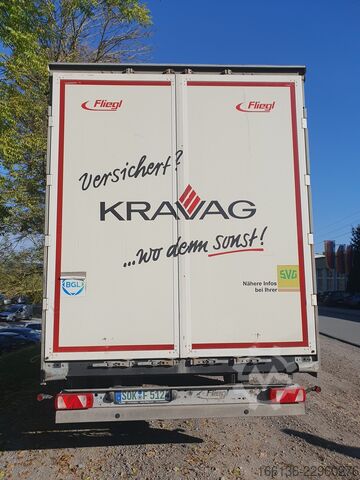 Tandem platform trailer Fliegl TPS 118 Durchladeanhänger 7,3 Meter