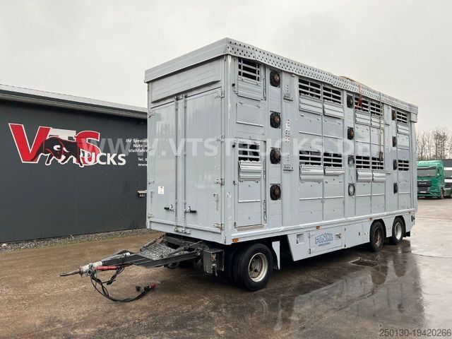 Horse transport trailer Finkl VA 24 3.Stock Vieh. Hubdach Rampe 3 Achsen