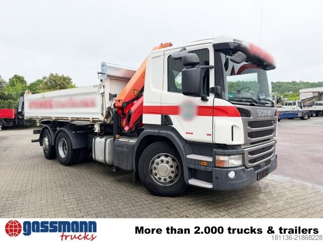 Tipper truck Scania P 320 6x2/4, Lenk-/Liftachse, Kran Palfinger PK