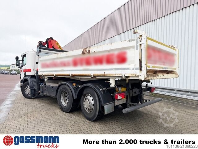 Tipper truck Scania P 320 6x2/4, Lenk-/Liftachse, Kran Palfinger PK