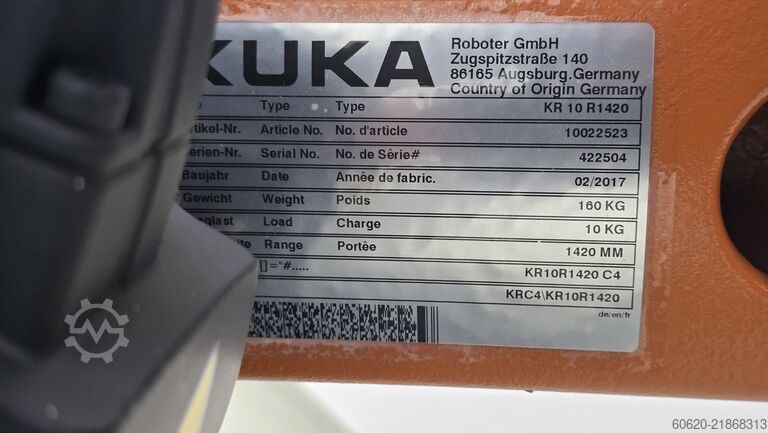 Industrial robot KUKA KR 10 R1420 + KR C4