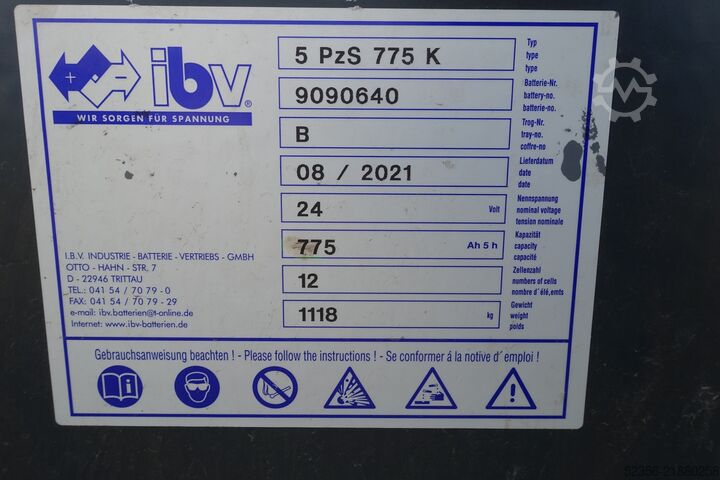 Forklift battery, battery, accumulator, storage IBV 48V 5PzS775 83% Staplerbatterie