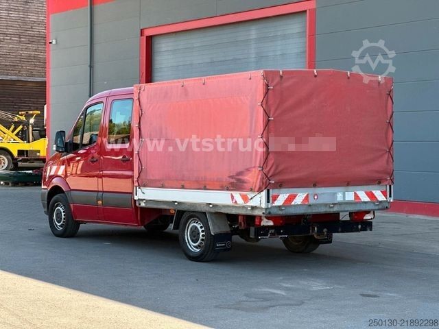 Curtain sider van VW Crafter 35 Doppelkabine Pritsche + Plane