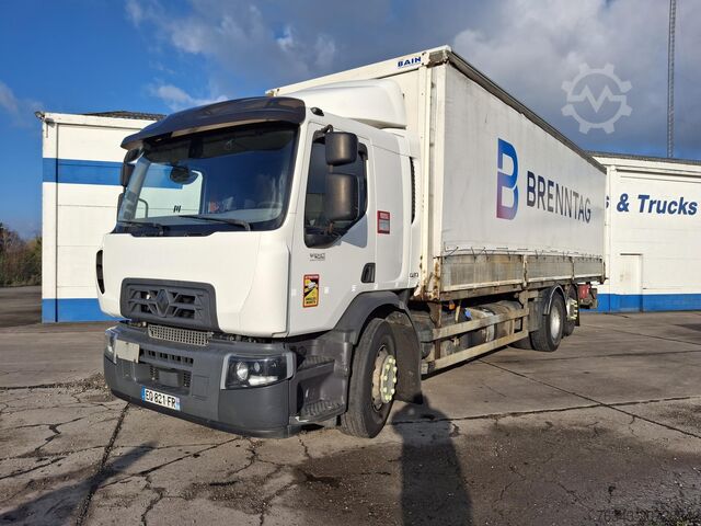 Flatbed truck with tarpaulin RENAULT D26 WIDE 380 - 6X2 - E6 - RETARDER