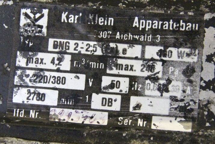 Pressure blower 4.2 m³/min Karl Klein DNG 2-2,5 (EX) e