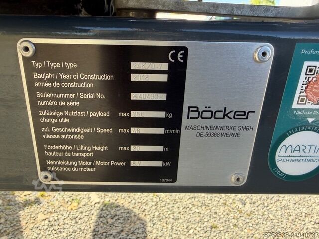 Roofers' lift - Furniture lift Böcker Junior HD 24 K