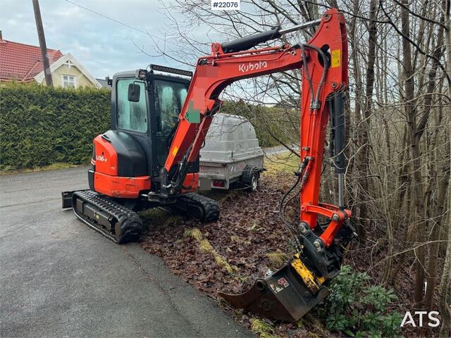 Minibagger Kubota U36-4 Beltegraver m/ 4 skuffer, rotortilt og klype