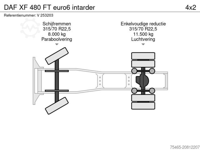 Standard-SZM DAF XF 480 FT euro6 intarder