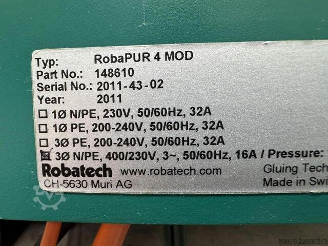 Robatech premelter RobaPUR 4 MOD (2011) Robatech RobaPUR 4 MOD