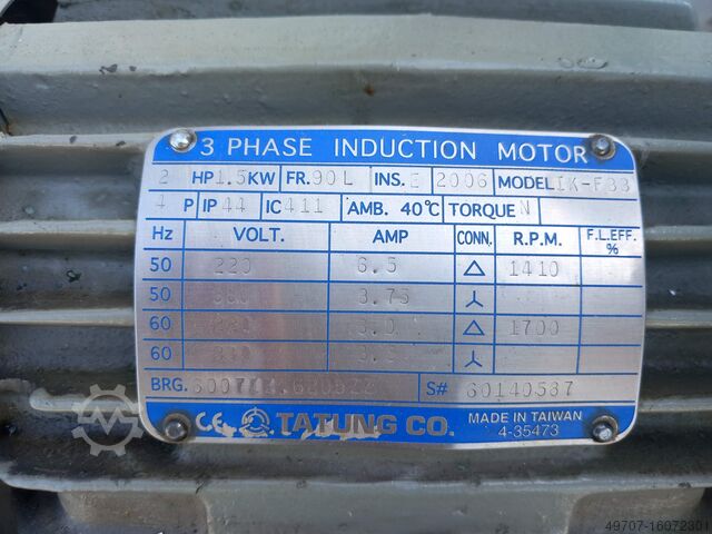 Hydraulic pump, motor Tatung 1.5kw Tatung IK-F33