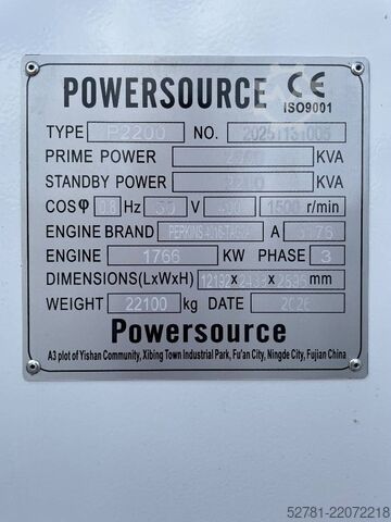 Generator set Perkins 4016-TAG2A - 2.200 kVA Generator - DPX-19826