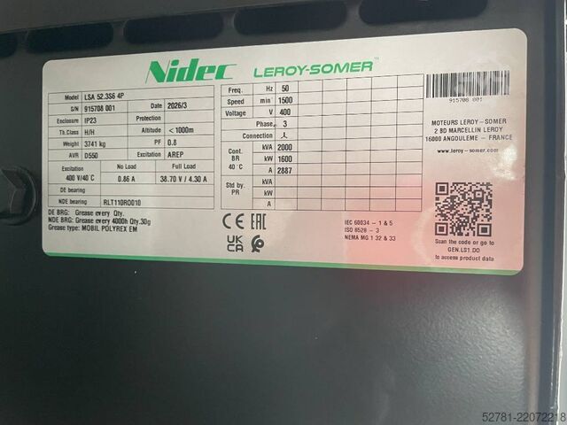 Aggregat Perkins 4016-TAG2A - 2.200 kVA Generator - DPX-19826