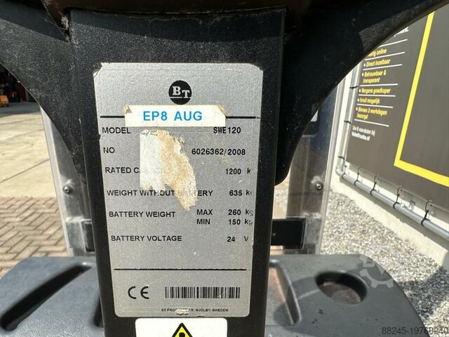 VS-22286 Electric WIDE-GAUGE stacker BT SWE120 1,400mm BT SWE120 6026362/2008