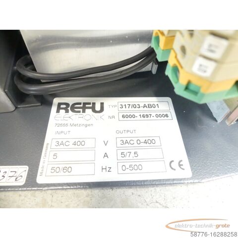 Component REFU 317/03-AB01 Frequenzumrichter SN: 6000-1697-0006 - 3AC 0-4000V / 50/60Hz