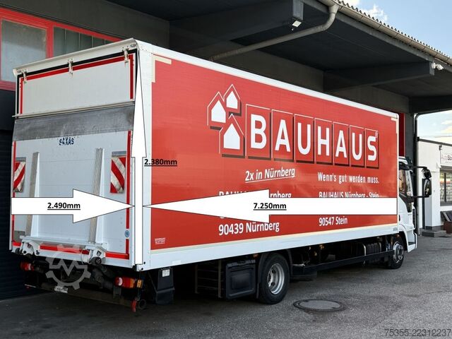 Transporter mit Koffer IVECO EuroCargo ML75E21 Motorbremse Tempomat 7,25m+LBW