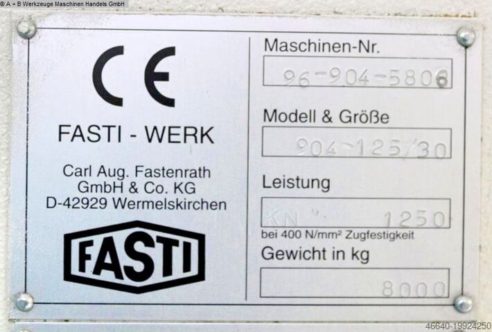 Abkantpresse - hydraulisch FASTI 904-125/30