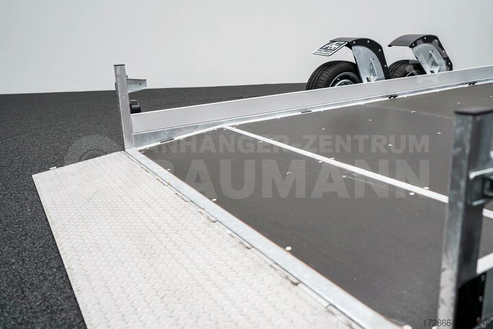 Low-loader trailer Vezeko HUSKY CAR FB 35.39 | E-PUMPE | RAMPE 394X187X10CM 3500KG ABSENKER