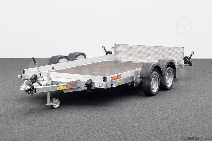 Low-loader trailer Vezeko HUSKY CAR FB 35.39 | E-PUMPE | RAMPE 394X187X10CM 3500KG ABSENKER