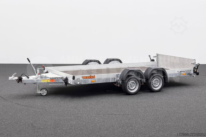 Low-loader trailer Vezeko HUSKY CAR FB 35.39 | E-PUMPE | RAMPE 394X187X10CM 3500KG ABSENKER