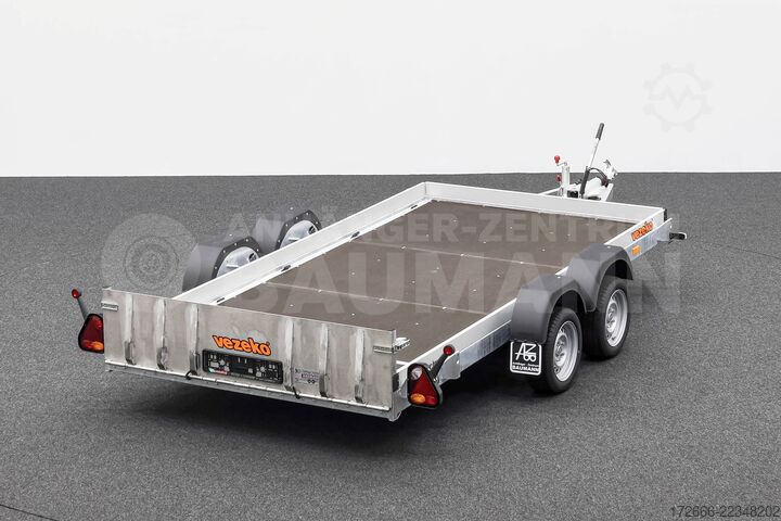 Low-loader trailer Vezeko HUSKY CAR FB 35.39 | E-PUMPE | RAMPE 394X187X10CM 3500KG ABSENKER
