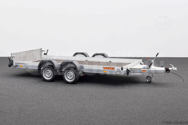 Low-loader trailer Vezeko HUSKY CAR FB 35.39 | E-PUMPE | RAMPE 394X187X10CM 3500KG ABSENKER