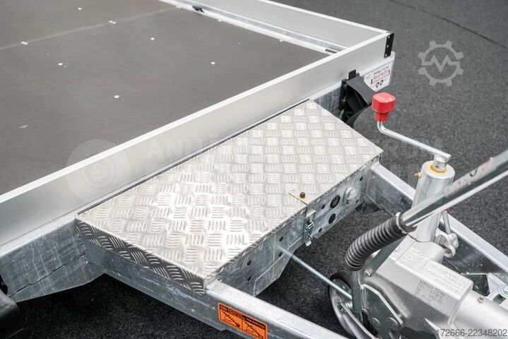 Low-loader trailer Vezeko HUSKY CAR FB 35.39 | E-PUMPE | RAMPE 394X187X10CM 3500KG ABSENKER