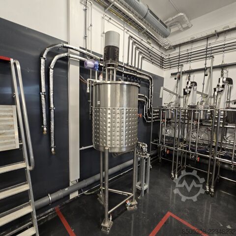 Stainless steel dissolver tank 250 L – heating/cooling jacket, 4 kW dissolver, weighing technology,  INOX CILC250TP
