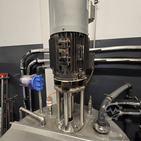 Stainless steel dissolver tank 250 L – heating/cooling jacket, 4 kW dissolver, weighing technology,  INOX CILC250TP