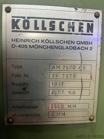 Schwenkbiegemaschine Köllschen AM 2500/5