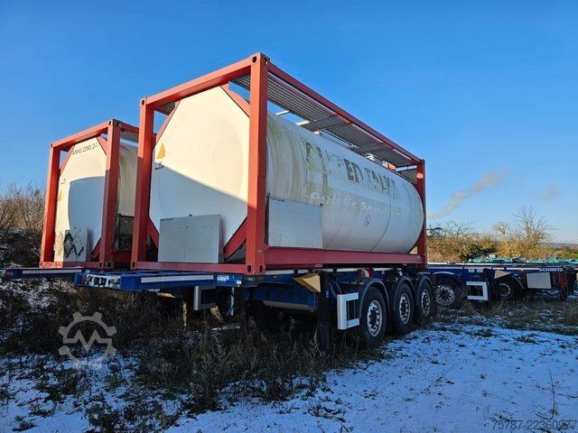 Auflieger-Wechselfahrgestell SCHMITZ CARGOBULL 20" Tankconatinerchassis + Tankcontainer