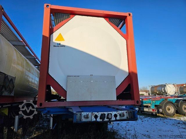 Auflieger-Wechselfahrgestell SCHMITZ CARGOBULL 20" Tankconatinerchassis + Tankcontainer
