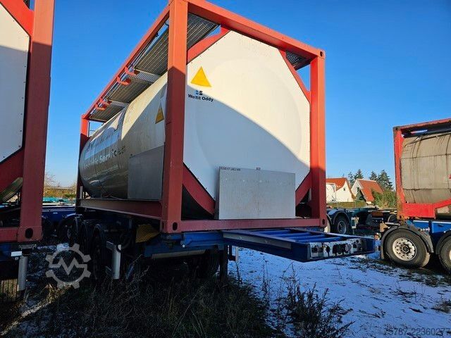 Auflieger-Wechselfahrgestell SCHMITZ CARGOBULL 20" Tankconatinerchassis + Tankcontainer