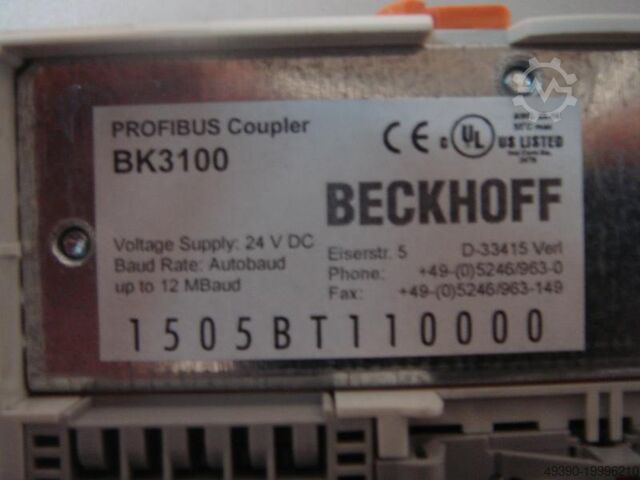 Profibus Coupler + accessories (Bus Coupler), Beckhoff Profibus DP/FMS Bus Coupler BECKHOFF BK 3100 / DP/FMS
