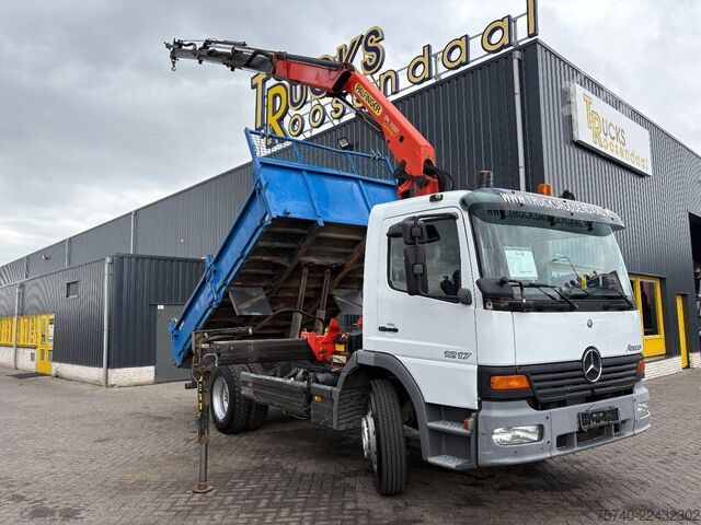 Tipper with crane Mercedes-Benz ATEGO 1217 + PALFINGER PK 11001 - 7 X EXT. + TI...