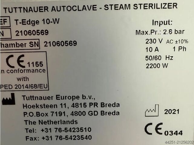 Tischautoklav Zahnautoklav Bj 2021 Tuttnauer T-Edge 10 W